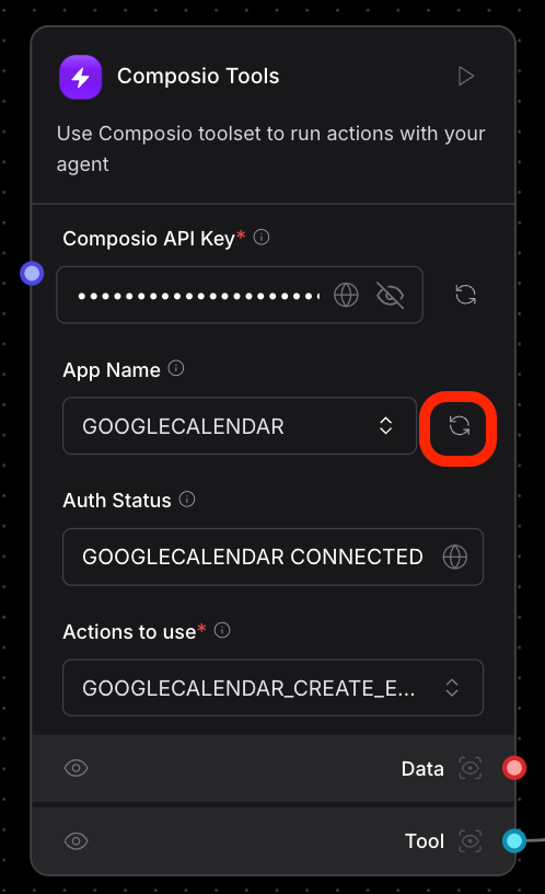 How to select from the dropdown under “Actions to use”