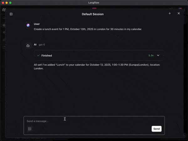 Asking to delete the event runs a different tool and removes the event.