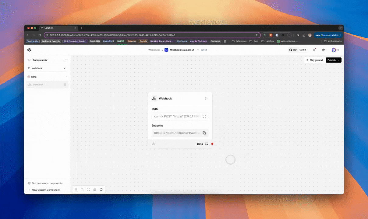 Inspecting the output of the Webhook component