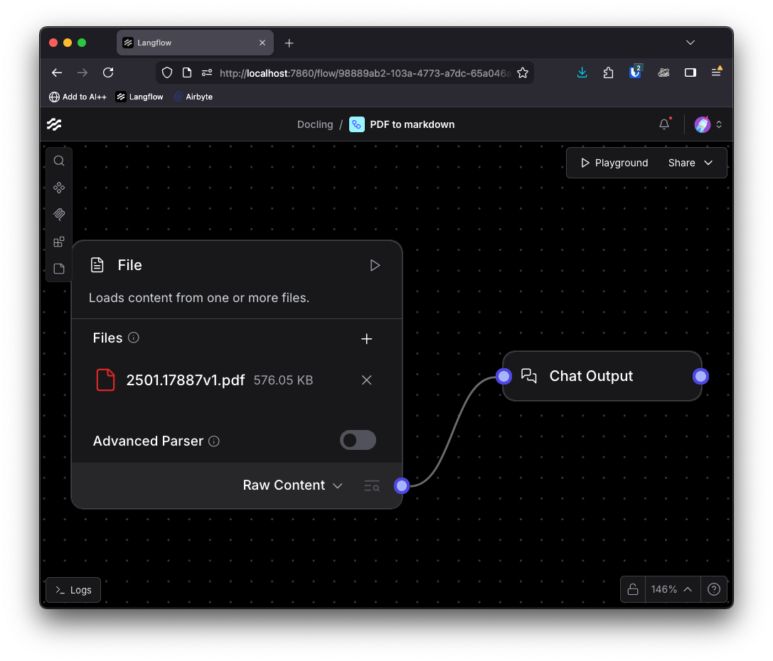 The simple File component can export the raw content of a PDF file.